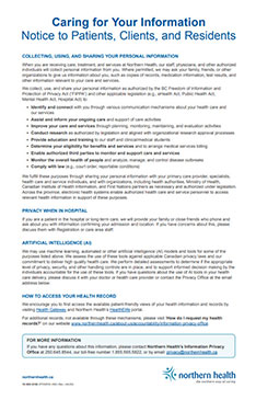 Caring for your information